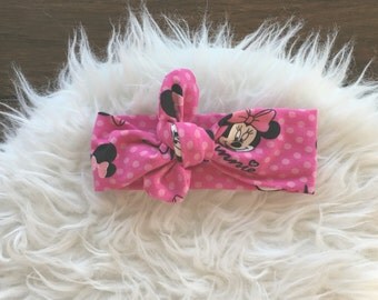 Minnie Mouse Headband, Minnie Mouse, knot Headband, Knot Head Wrap,Turban Head Wrap, Infant Headband, Toddler Headband, Adult Headband