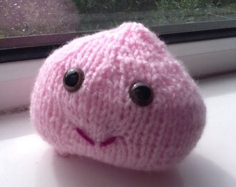 Smiling Kawaii Face, Pink Kawaii Gift, Pink Kawaii Present, Amigurumi Face, Pink Amigurumi, Pink Kawaii Face, Stuffed Kawaii Face