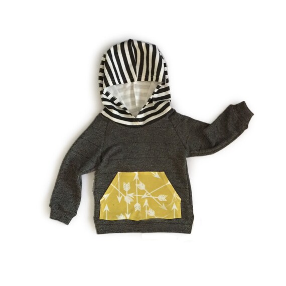 Items similar to Mustard Arrows Pocket Hoodie Baby and Toddler Sweatshirt on Etsy
