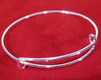 BULK! 15pc 65mm shiny silver bangle bracelet (JC101B)