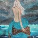 Giclee PRINT 11x14 Mermaid Lady Broken Portrait Acrylic Painting Seascape Figure Solitude Woman Ocean Sea Art Abstract Contemporary Mystical