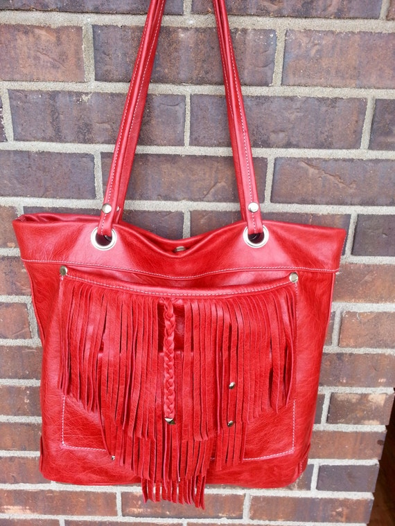 coral red bag