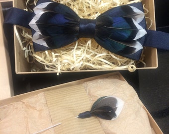 Feather bow tie: The Jack Mallard