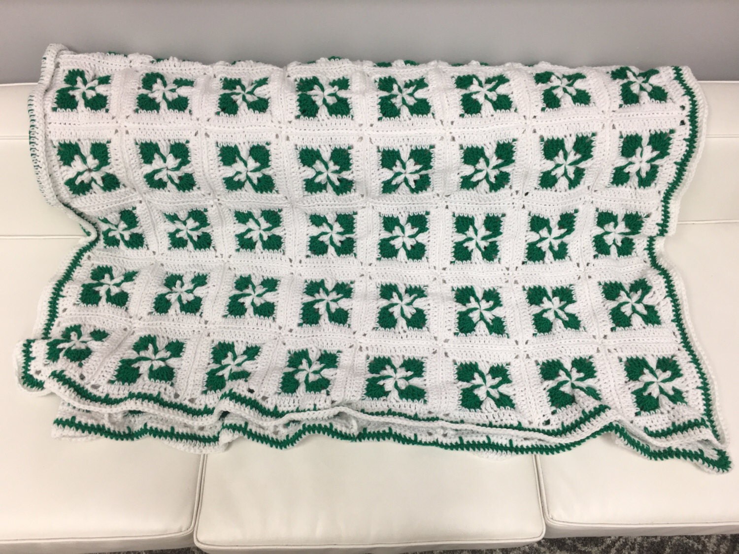 Crochet Irish Four Leaf Clover Blanket