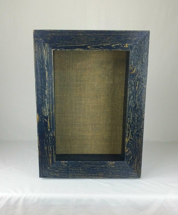 Rustic Shadow Box Frame Burlap Covered Backing by SweetiesAttic