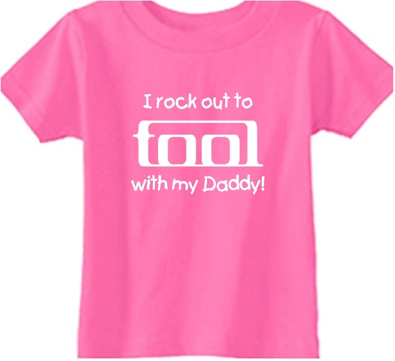 Items similar to pink i rock out to tool band baby toddler kids tee t
