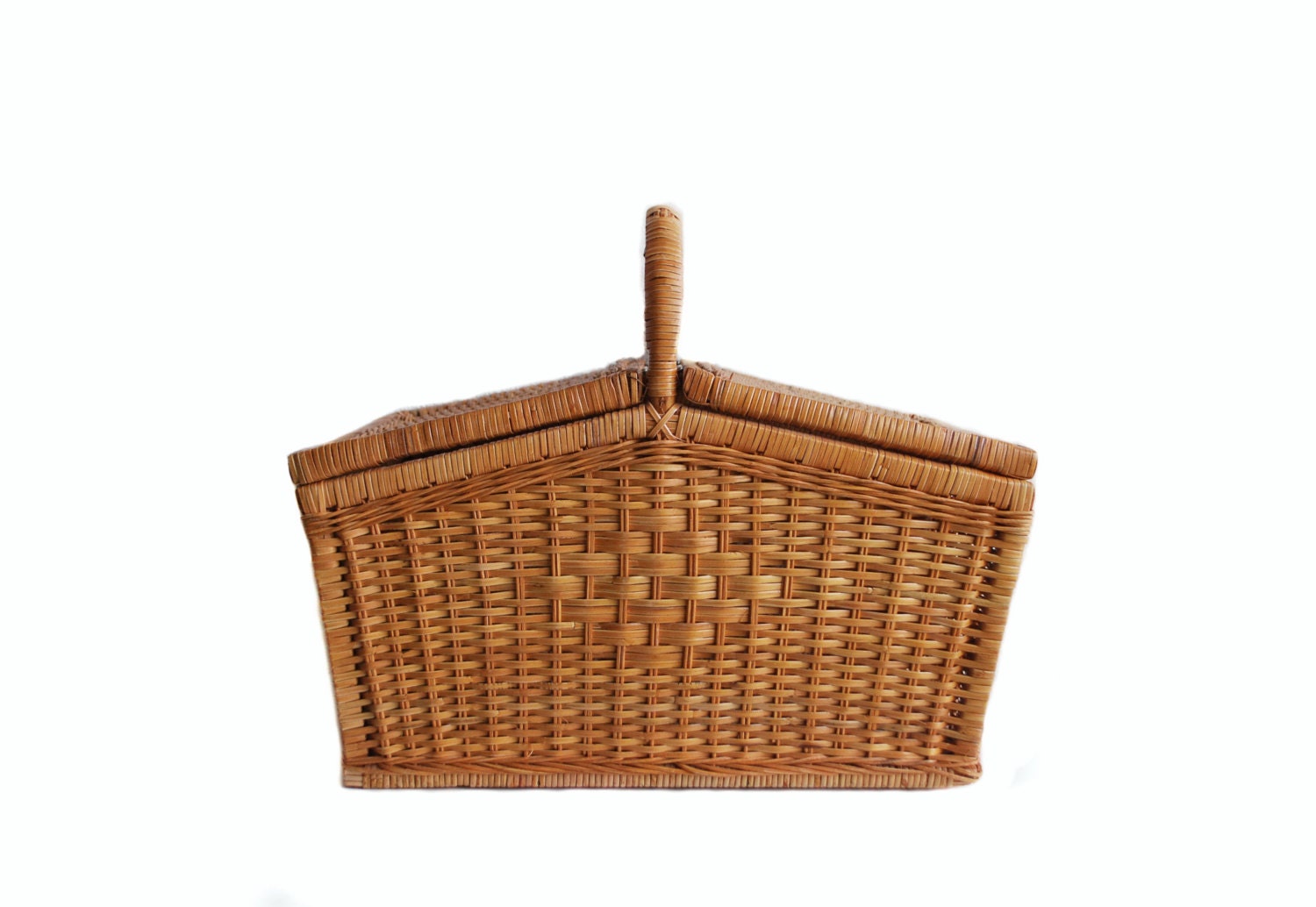 Vintage Extra Large Double Lidded Picnic Basket and Curvy