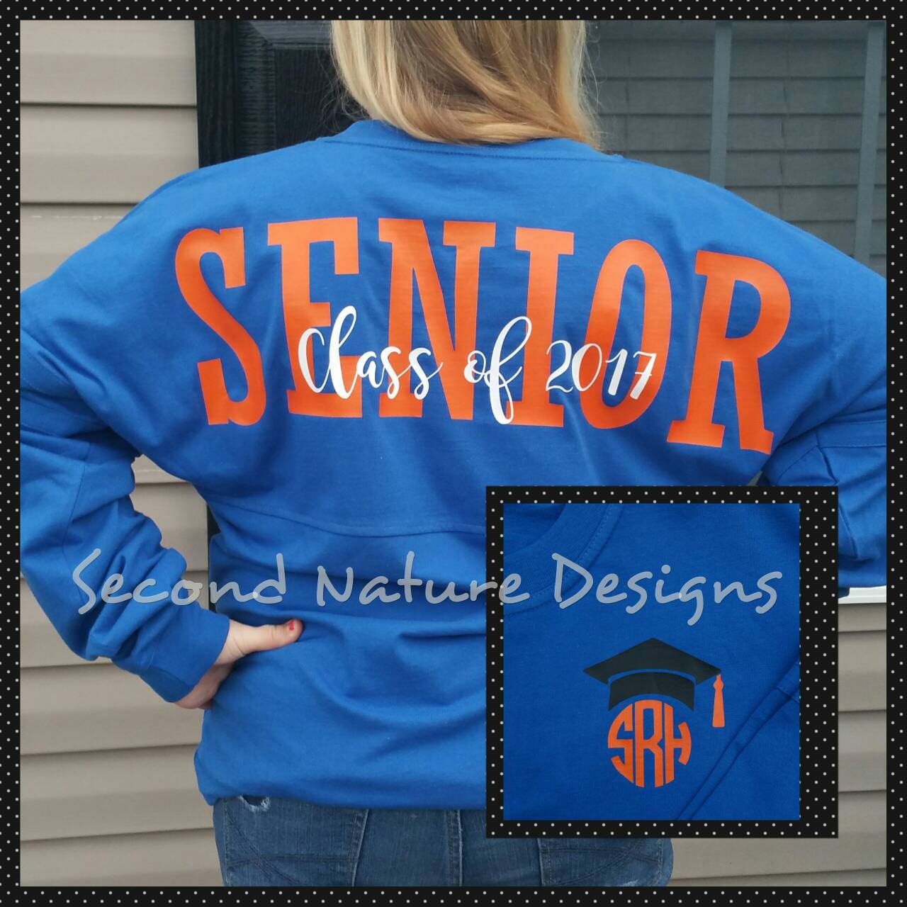 Long Sleeve High School Senior 2018 Jersey Shirt / College