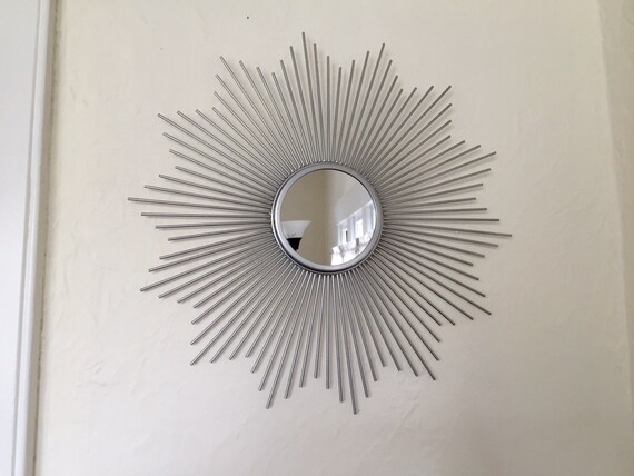 Starburst mirror metallic silver 21 inch or gold retro