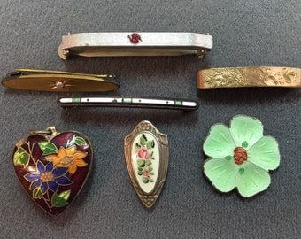 Vintage Brooches and Enameled Jewelry Parts-Free shipping