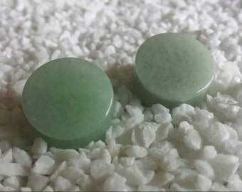 Aventurine stone plugs - 3/4" (19mm) - Double Flare