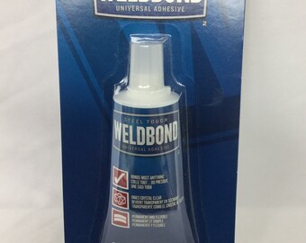 Weldbond Glue Clear Adhesive, Mosaics, Pendant Adhesive, 2 fl.oz, 60 ml, Sealant, Glue Jewelry Bails, Stained Glass, GOG, Glass On Glass