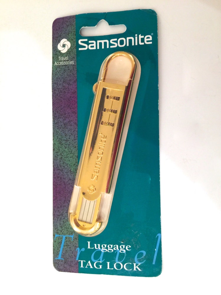 Vintage Samsonite Brass Luggage Tag Lock Hook by PepperMintRhino