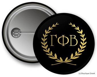 GPhiB Gamma Phi Beta Wreath Sorority Greek Button