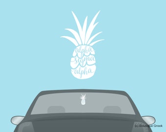 ASA Alpha Sigma Alpha Pineapple Car Laptop Dorm Window Vinyl Sorority Decal Sticker