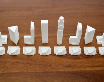 Los Angeles, chess set set, city chess, board game, 3d printed