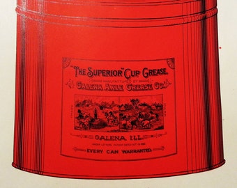 Unused Early 1900's Catalog Page for "The Superior" Cup Grease Can From Galena Axle Grease Co. Galena, Illinois