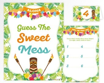 Luau food labels | Etsy