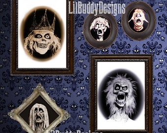 FIVE Framed Haunted Mansion Family Portraits from the Haunted Hallway (Set 1 of 2) - Perfect Gift for any Disney Lover!