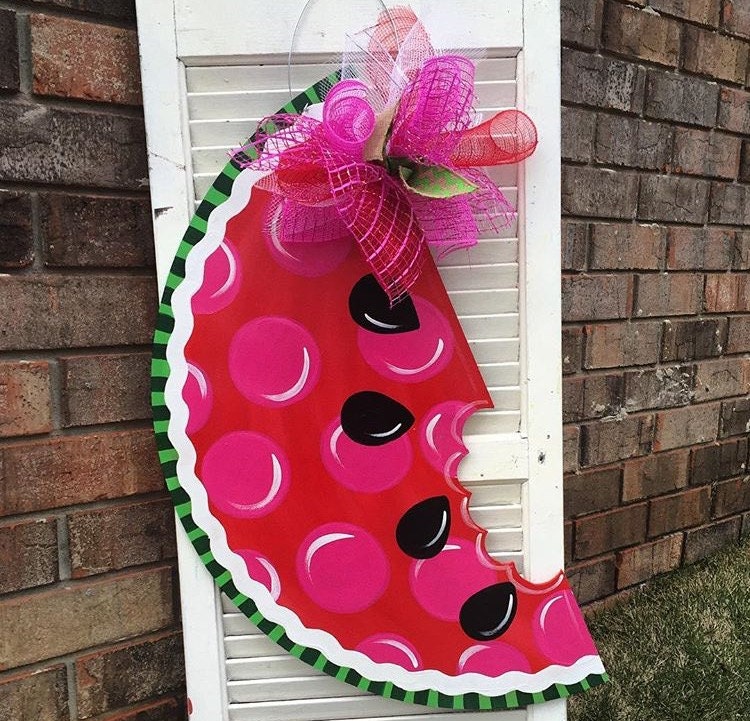 Watermelon Door Hanger Summer Door Hanger by JustPlainADoorAble