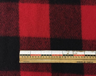 Woolrich(R) brushed wool coating by the yard | style 5410-402 | 3" red black buffalo check plaid fabric | 85 wool 15 nylon | 58" wide | 20oz