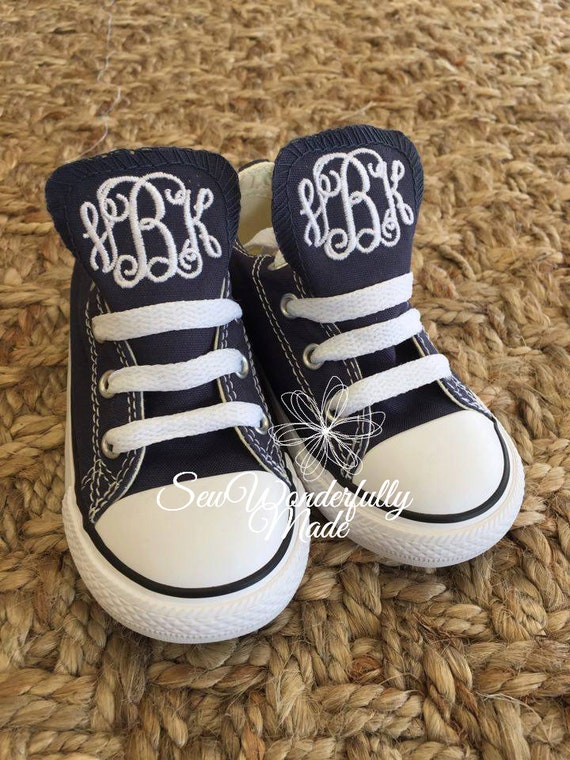 Monogrammed Toddler Converse Personalized Navy Toddler