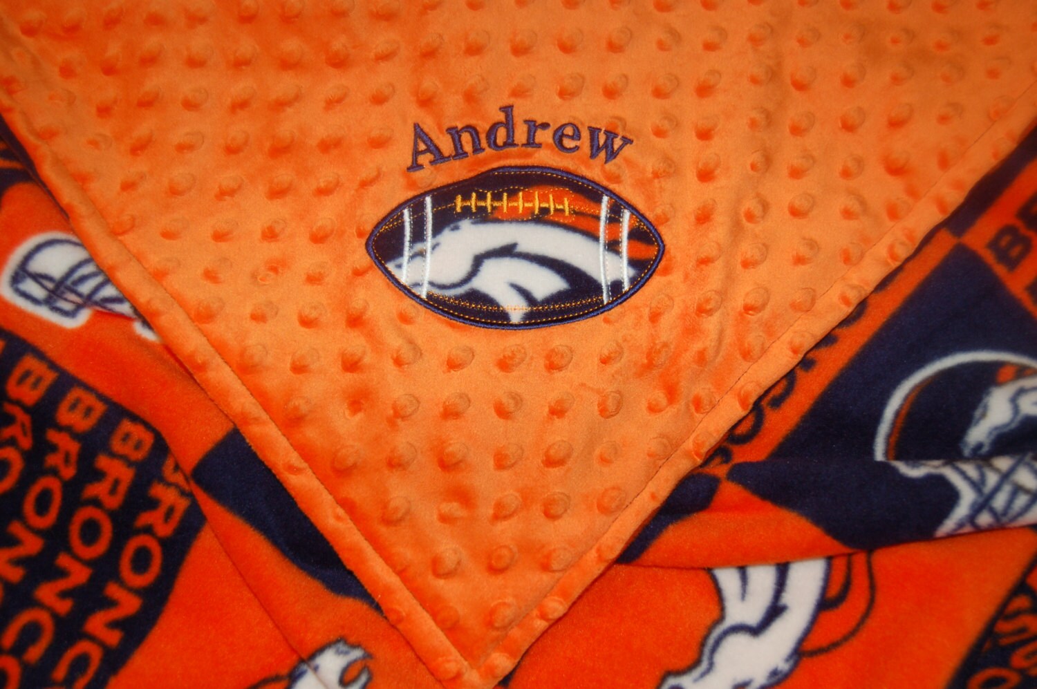 Denver Broncos baby toddler blanket double sided fleece bronco