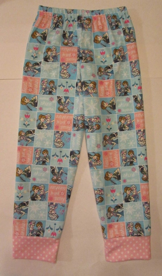 Frozen flannel pajama bottoms/girls pajamas/girls flannel pajamas/flannel pajamas/size 1T to 14 children