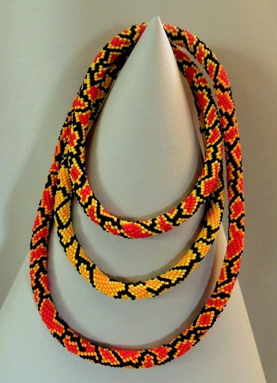Bead necklace Extra long Snake original gift unique beauty for men and women design 165 cm