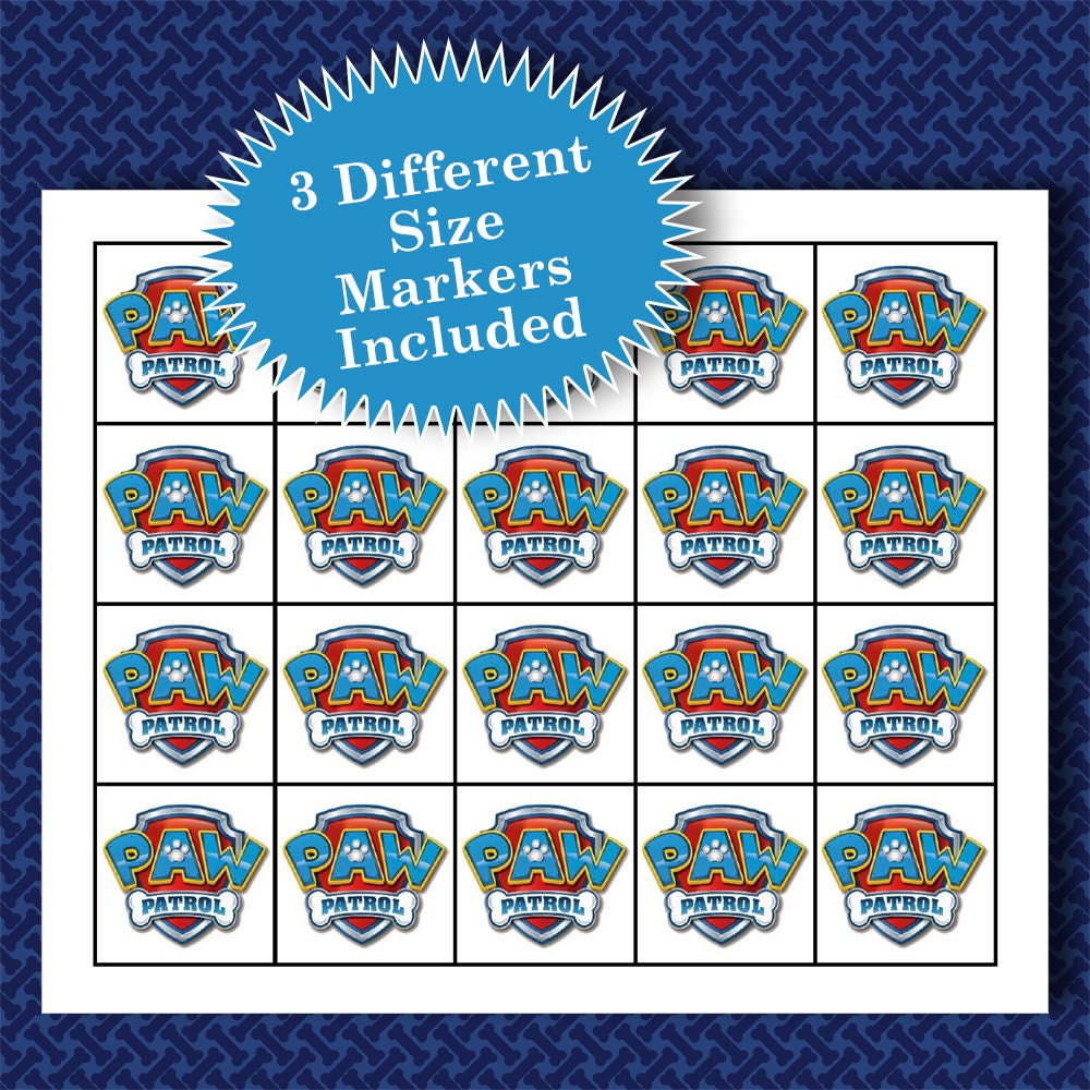 PAW PATROL 4x4 Bingo printable PDFs contain everything you