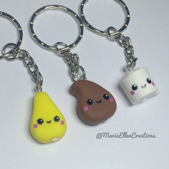 Kawaii poop, pee and toilet paper best friend keychains, kawaii polymer clay charms, bff keychains, best friend jewelry, friendship keychain