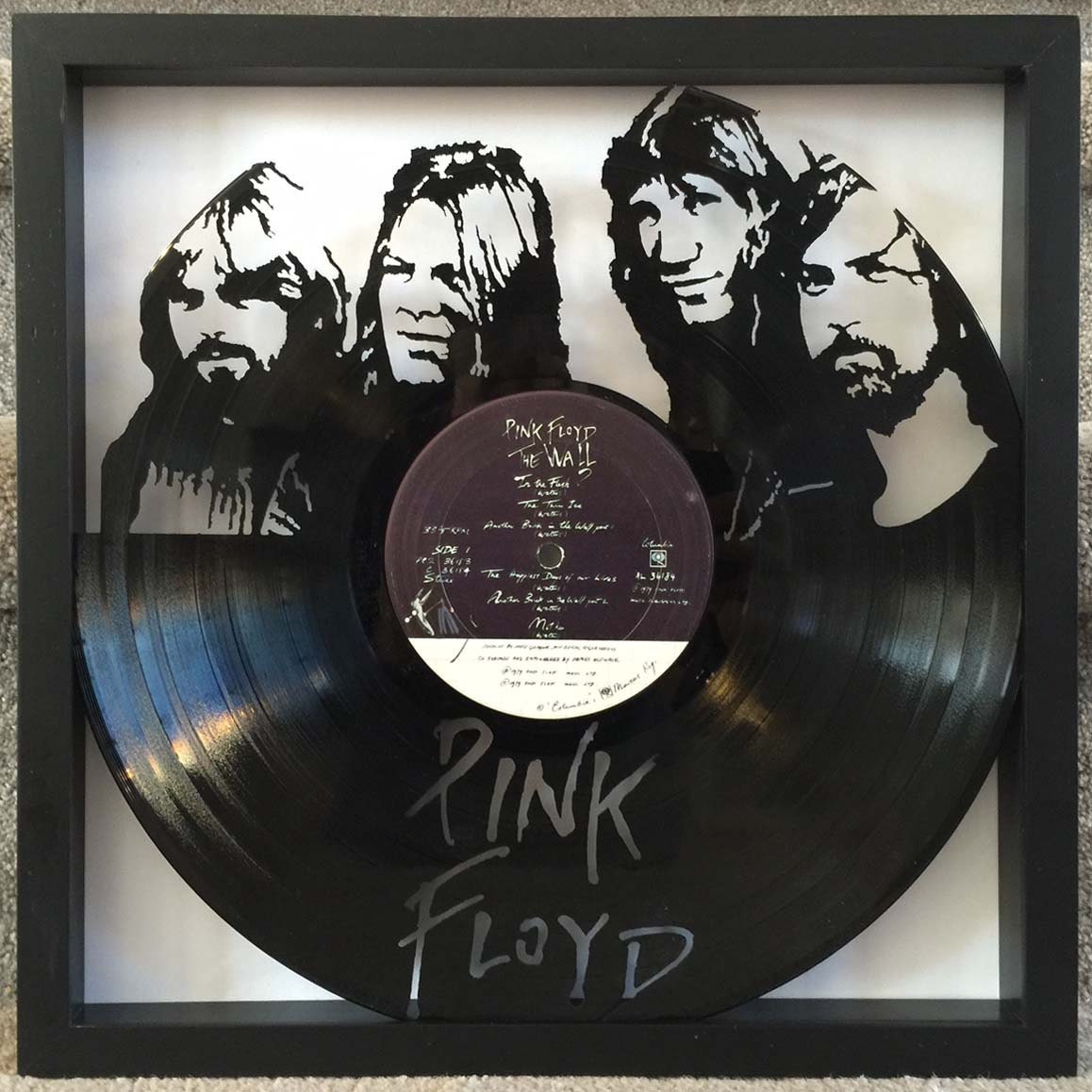 Pink Floyd The Wall cut framed vinyl LP record art