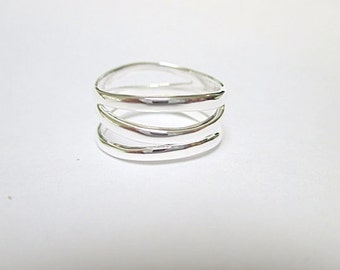 Wave ring Sterling Silver by PKayDee on Etsy