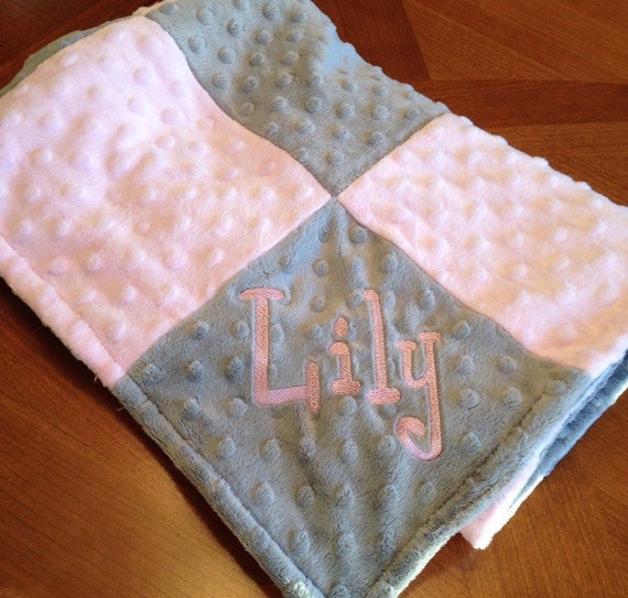 Personalized Homemade Baby Blanket soft minky available in