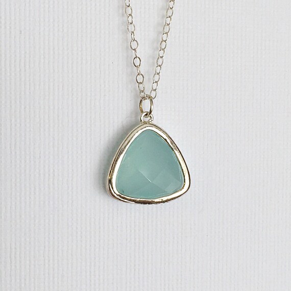 Mint Necklace Mint Pendant Necklace Mint by BellaBoutiqueCrafts