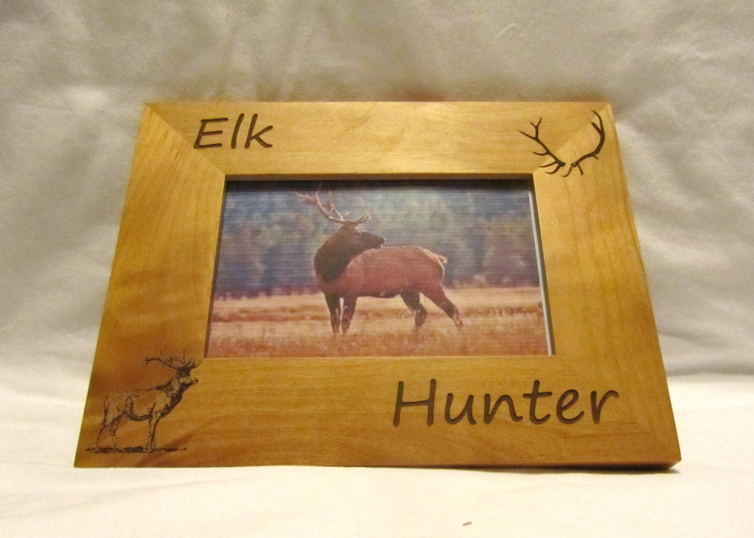 Personalized Wooden Picture Frame Elk Hunter