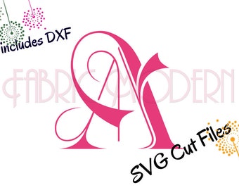 FANCY MONOGRAM FONT Silhouette, Cricut svg cutting file, All letters included, #C127
