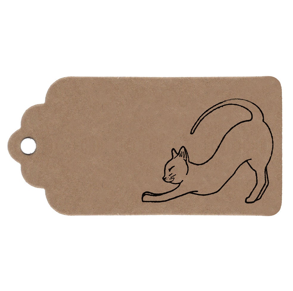 Cat Print Gift Tags // Kraft Gift Tags // Black Cats // Kitten