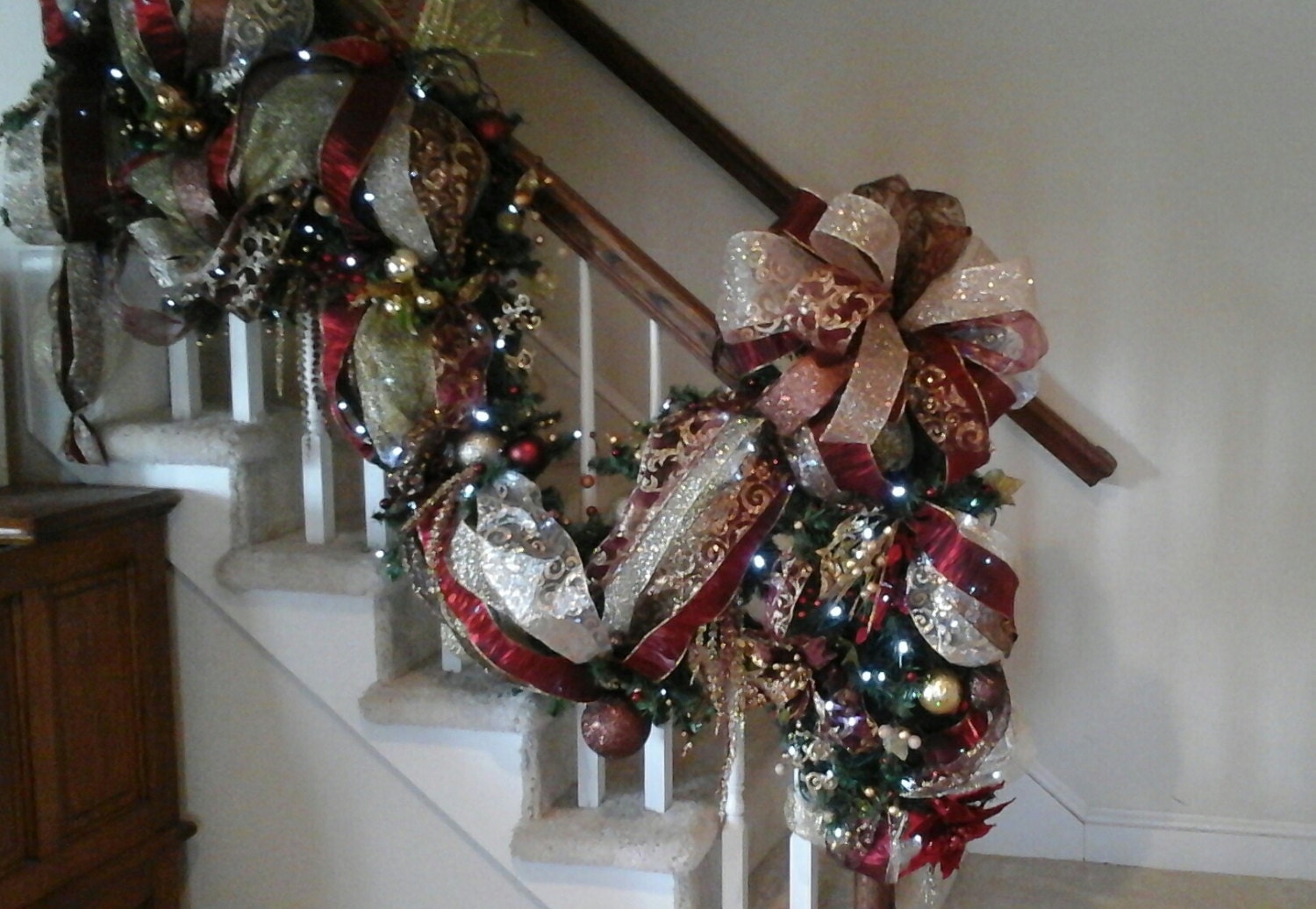 Christmas Staircase Swag Lighted Stairway Garland Designer