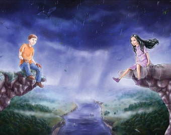 Kids on Edges, Illustration, Watercolour, Children's Illustration, Painting, Digital Illustration, Digital Watercolour