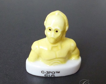 Tiny Star Wars C-3PO 1" robot Figurine Porcelain miniature king cake doll french Feve cake topper decoration figure