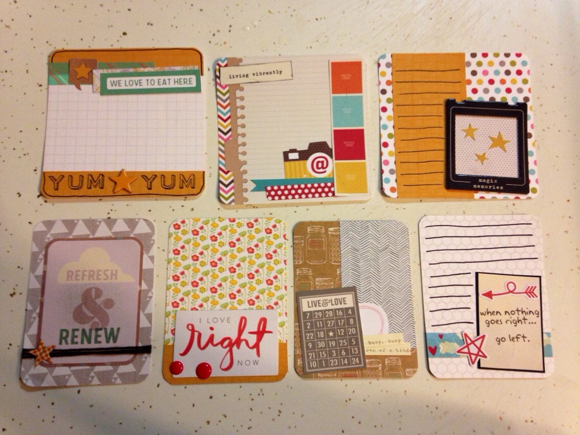 Handmade project life card set