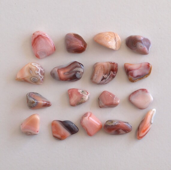 Tumbled Gemstone Pink Botswana Agate Tumbled Stone By Sio2shop