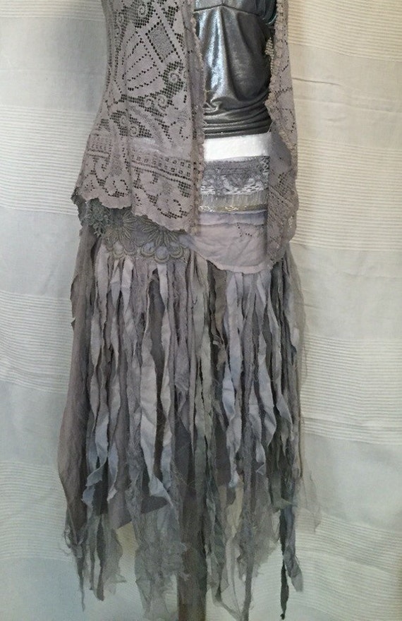 Items similar to Tattered elven skirt , woodland clothing ,trashed ...