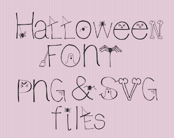 SVG Halloween Font Alphabet Numbers Special Characters for Cutting Machines