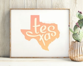 Texas print - Texas art - Texas poster - Texas wall art