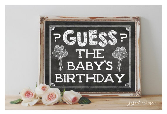 baby shower emailed 'Guess by JoJoMiMi Instant Chalkboard Birthday' Baby's the