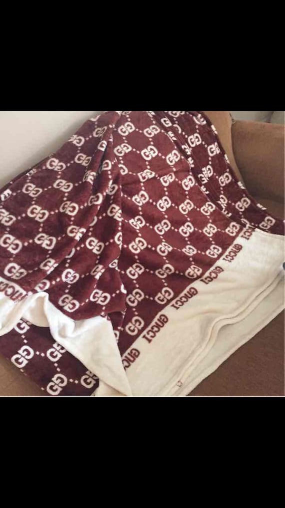 Gucci fleece blanket by VintageAntiques13 on Etsy