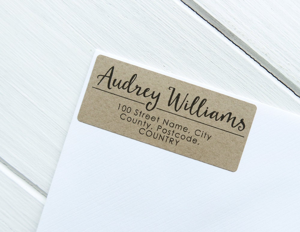 30 Custom Return Address Labels Personalized Kraft Brown