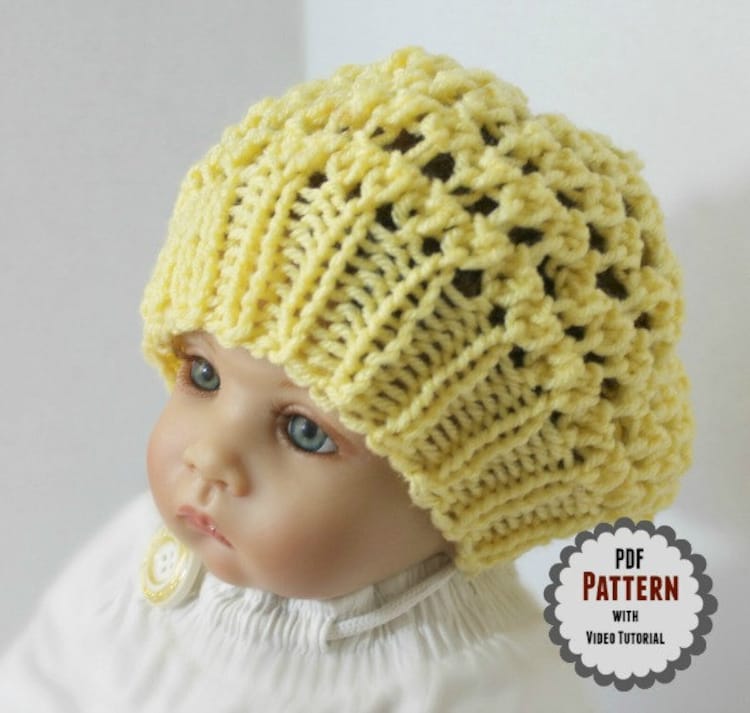 Loom Knit Baby Hat PATTERN with Video Tutorial Three by LoomaHat